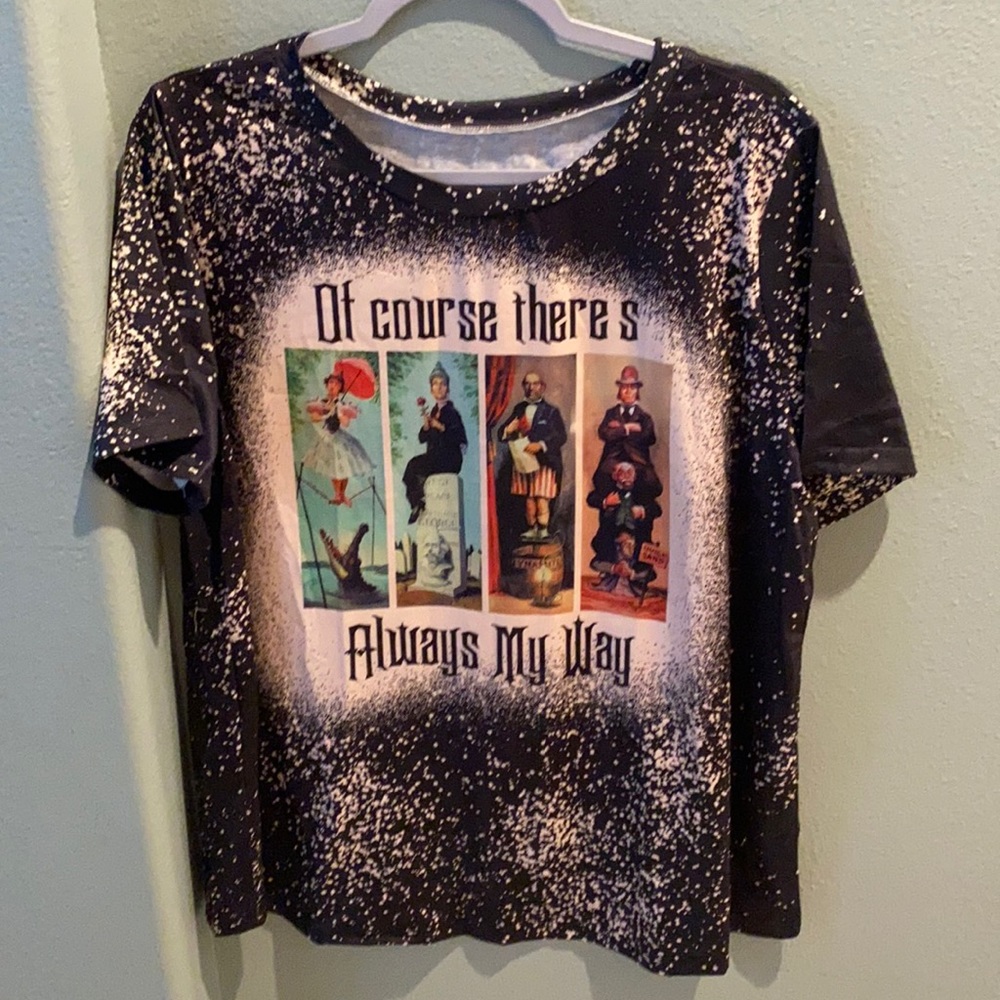 🦇 Haunted Mansion shirt XL polyester stretch paintings